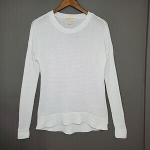 Michael Kors Knit Sweater Long Sleeve White Size Medium ~ Flawed
